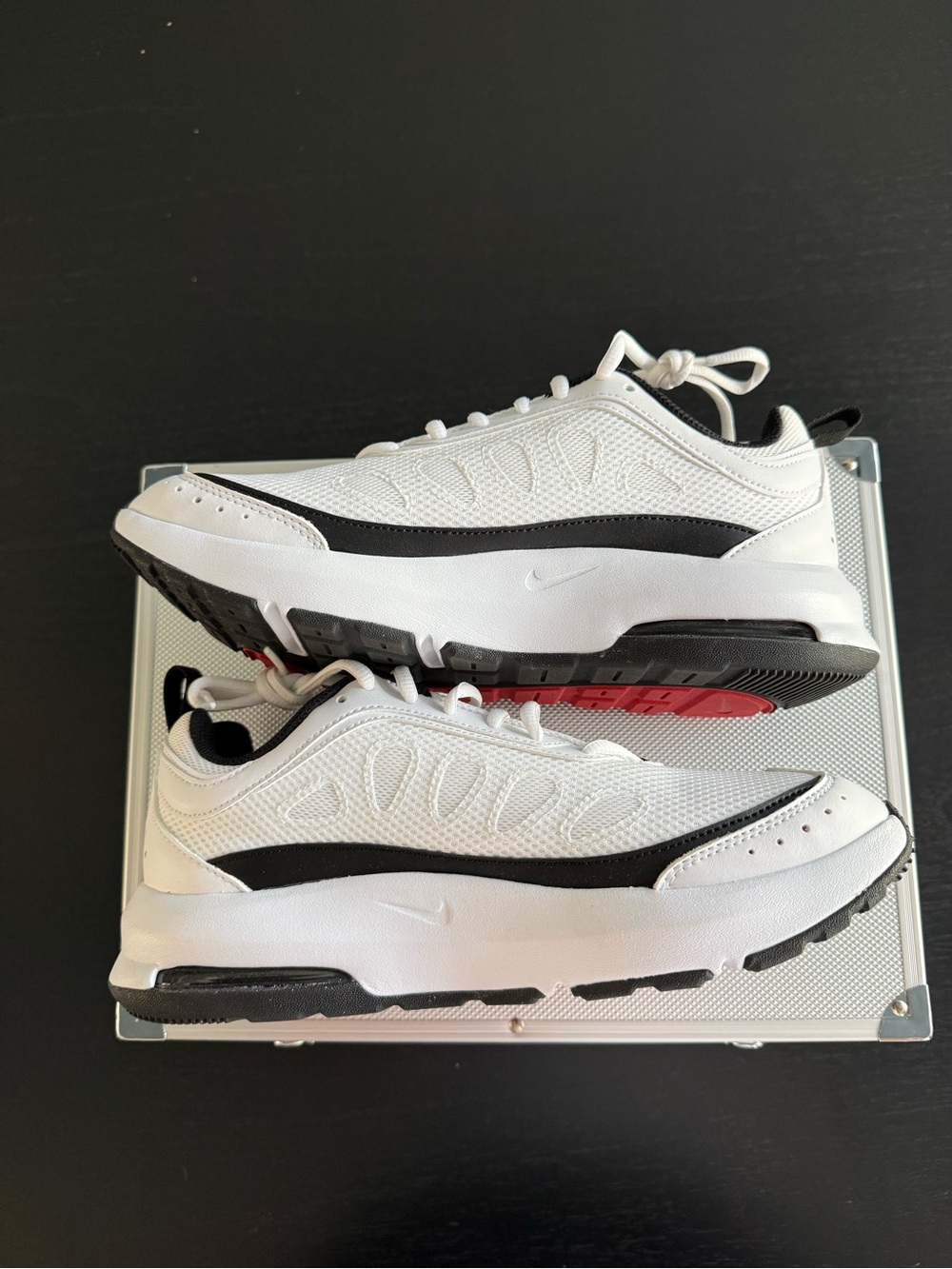 Nike Airmax AP White Sneakers with Red Swoosh and Black Trim - Picture 2 of 5